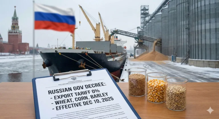 Κίνηση-Ματ από τη Μόσχα: Μηδενικός Δασμός σε Σιτάρι, Καλαμπόκι και Κριθάρι από τις 10 Δεκεμβρίου – Η Προσπάθεια να Σωθούν οι Εξαγωγές