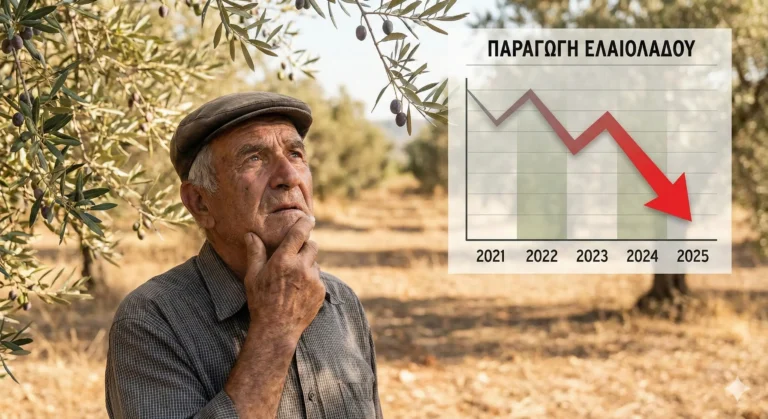 Σε Αδιέξοδο οι Ελαιοπαραγωγοί: «Βουτιά» της Παραγωγής στους 200.000 Τόνους και Κόστος στο «Κόκκινο»