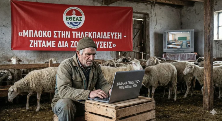 «Μπλόκο» στην Τηλεκπαίδευση: Η ΕΘΕΑΣ Προειδοποιεί για Μαζικό Αποκλεισμό Κτηνοτρόφων από τη Συνδεδεμένη – Ζητά Δια Ζώσης Λύσεις