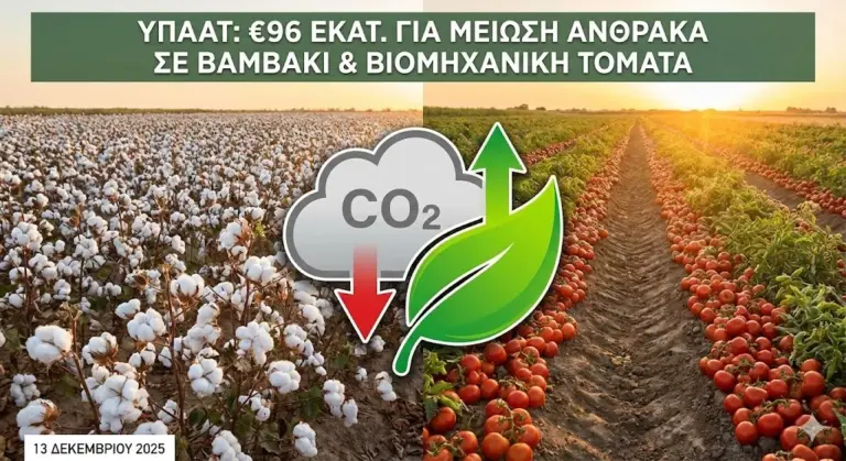 96 Εκατ. Ευρώ στην «Πράσινη» Γεωργία: Έρχεται Επιδότηση για Βαμβάκι, Τομάτα και Κινόα